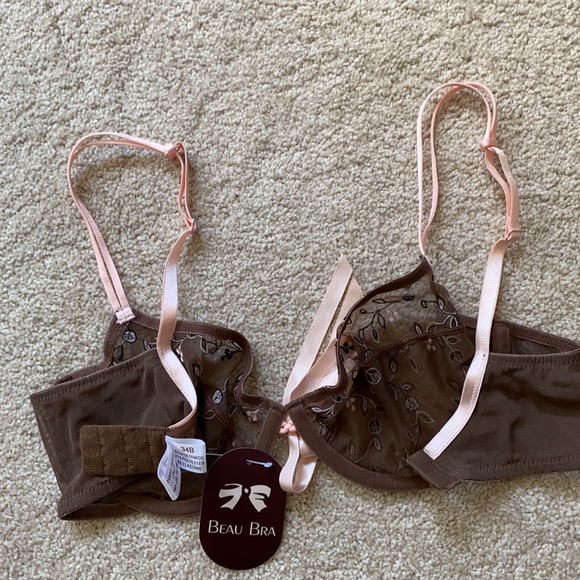 Beautiful pink/brown bra and panty set - Picture 3 of 5